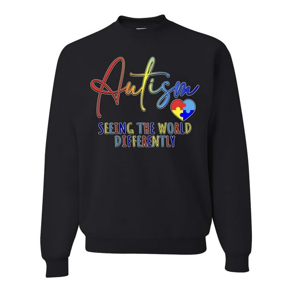 Wild Bobby Autism Seeing The World Different Autism Awareness Unisex Crewneck Sweatshirt