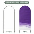 thumbnail image 4 of Arch Covers, Purple Waves Arch Covers Stretchy Backdrop 6.6'x3.3', Ombre Abstract Art Gradient Modern Spandex Fitted Round Top Chiara Arches Backdrop Cover for Wedding Party Birthday Banquet, 4 of 9