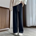 thumbnail image 5 of asjyhkr Casual Pants Women Corduroy High Waist Fleece Lined Drawstring Hiking Gym Workout Pants with Pockets, 5 of 8
