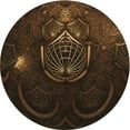 thumbnail image 1 of Ahgly Tapis Rond Lavable en Machine Intérieur Transitionnel Brun Selle, 8 Pieds Rond, 1 of 7