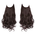 thumbnail image 1 of Nvzi Peluca larga ondulada con pieza de cabello rizado de línea de pez invisible y ajustable de tamaño ajustable, pieza de cabello secreta oculta para mujer, sin clip, 45 cm, marrón jengibre, 1 of 3