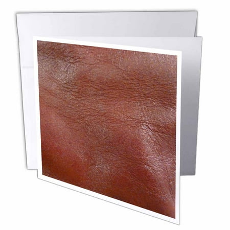 3dRose Vintage Rust Leather Like, Greeting Cards, 6 x 6 inches, set of 12