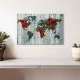 thumbnail image 2 of Elephant Stock Artisanal World Map Wall Art - Horizontal Canvas Wall Art - Living Room Wall Decor - Map Canvas - Red And Green Decor - 12" x 8", 2 of 8