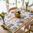 thumbnail image 5 of Fall Pumpkin Placemats Set of 4, Thanksgiving Autumn Daisy Farmhouse Leaves Washable Wipeable Table Mats for Dining Tables, Indoor Outdoor Kitchen Place Mats for Holiday Party Table Decor, 5 of 9