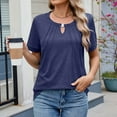 thumbnail image 5 of Short Sleeve Shirts for Women, Basic Pack of Summer Short Sleeve Casual T Shirt Tops, Blue S, 5 of 9
