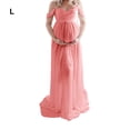 thumbnail image 4 of Minnieouse Vestido de fotografía de maternidad fuera del hombro vestido de gasa vestidos de embarazo sesión de fotos ropa Prop Baby Showers Type3 NO3, 4 of 6