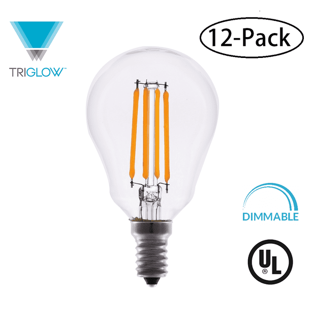 TriGlow (12Pack) LED 4.5 Watt (40W Equivalent) A15 Clear Glass Bulb