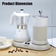 thumbnail image 2 of Espresso Maker with Milk Frother Electric Moka Pot 2-in-1 Espress Machine Aluminium One-Touch Operation Milk Froth Fine and Dense White 110V, 2 of 9