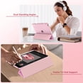 thumbnail image 5 of MoKo Case for iPad 9th/8th/7th Generation Case 10.2-Inch 2021/2020/2019 with Pencil Holder, Slim Light Trifold Protective Cover for iPad 10.2 with Hard PC Translucent Back Shell, Pink, 5 of 10