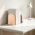 thumbnail image 4 of shyuyusa Thickened Solid Wood Bookend, Heavy Duty Desktop Bookshelf Partition Bracket, 4 of 7