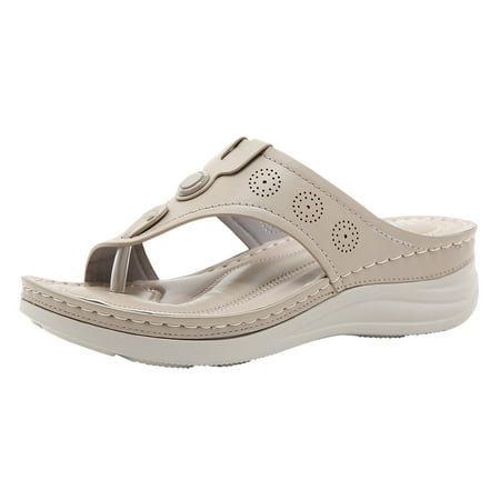 

Qufokar Women Flip Flops Size 8 Womens Wide Flip Flops Size 8 Vintage Flip Shoes Womens Flops Slippers Summers Slip Hollow Out On Wedge Women S Slipper
