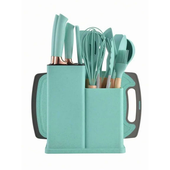 Meoky 19pcs Chrome-Plated Silicone Cooking Utensils Set - Heat Resistant Kitchen Utensils With Spatula, Spoon, Turner, Tongs, And Whisk - Non-Stick Kitchen Gadgets For Pots And Pans, Dishwasher Safe