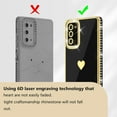thumbnail image 6 of Compatible with Samsung Galaxy Note 20 4g/5g Case with Screen Protector, Love Heart Pattern Glitter Rhinestones Diamond for Girls Women,Soft TPU Bumper Shockproof for Galaxy Note 20,Black, 6 of 7