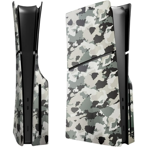 Disc Edition Cover Plates for PS5 Slim Console, Shell Panels Compatible with Playstation 5 Slim Accessories Protective Replacement Faceplate (Camouflage)
