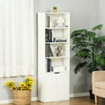 thumbnail image 2 of HOMCOM 4-Tier Open Bookshelf Home Office Bookcase with Door for Living Room, 2 of 10