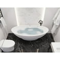 thumbnail image 4 of Masoko Series 74 in. x 34 in. Flat Bottom Solid Surface Freestanding Soaking Bathtub with Center Drain in Matte White, 4 of 12