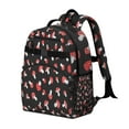 thumbnail image 2 of Red Mushroom Polka Dot Black Pattern Backpack for School,Cute School Bag,Schoolbag with Adjustable Shoulder Straps & Padded Back,15.25"x11.5"x5.25", 2 of 5