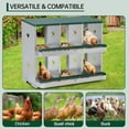 thumbnail image 4 of 2-tier metal chicken nesting box con 6 compartments grande vented holes green chicken coop para hens, 4 of 7