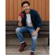 thumbnail image 2 of Cartera Hombre Piel Genuina Pull Up Ligero Curvas rojo, 2 of 11
