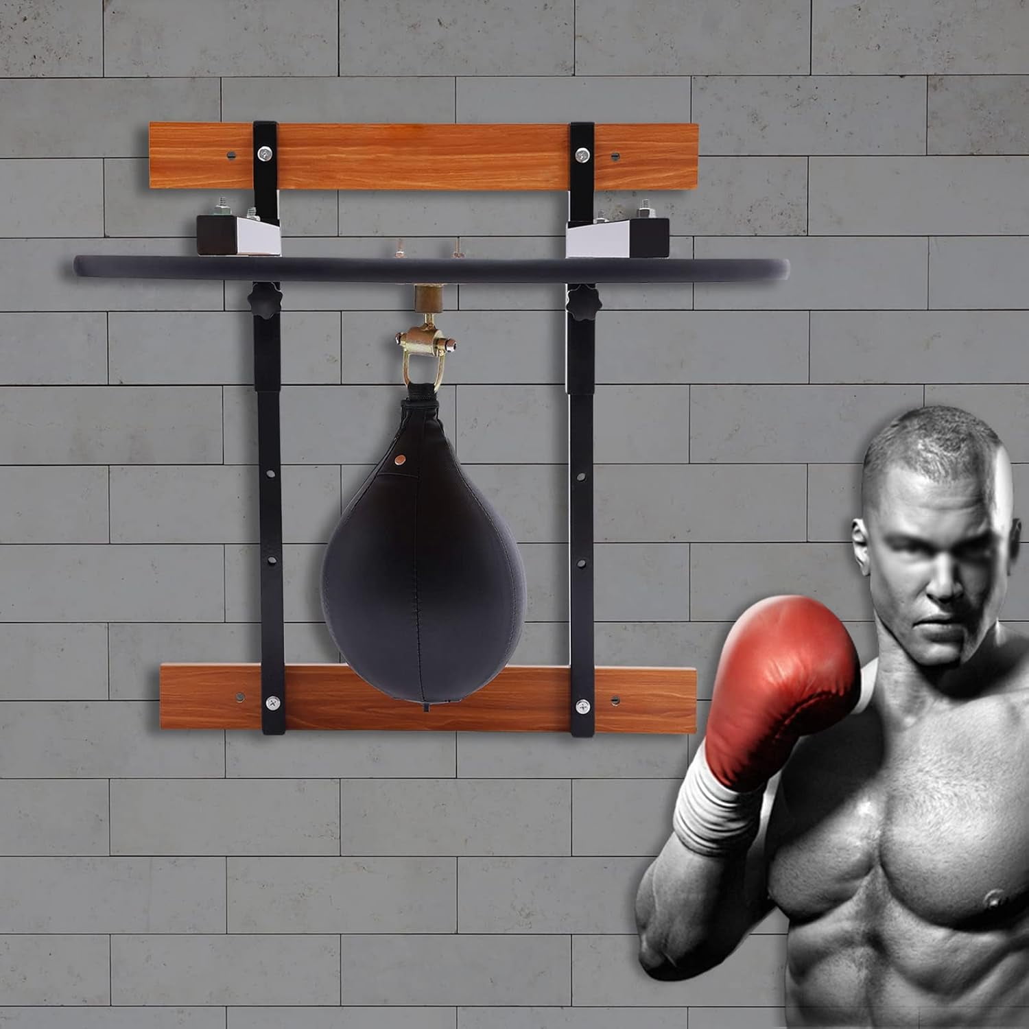 Heavy Duty Adjustable Speed Bag Platform Kit 24" Professional Wall Mounted Punching Ball Speed Bag Kit for Boxing Training Exercise Fitness
