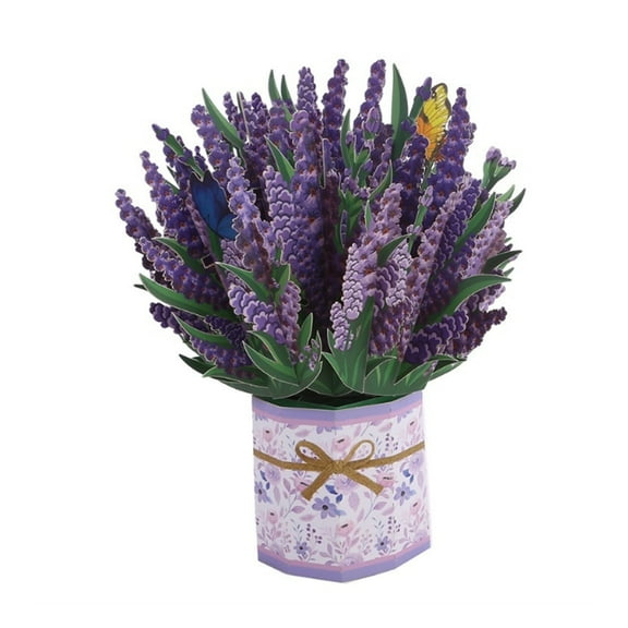 CCOCC Lavender Pop-Up Birthday Card for Women,Mother's Day Gift with Stand