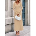 thumbnail image 4 of Vestido PRETTYGARDEN Suéter Manga Larga Cuello V Beige Talle S, 4 of 8
