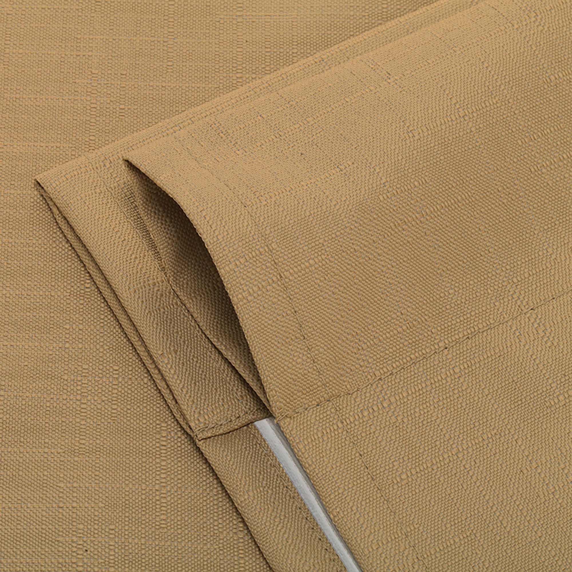 SUN+BLK Thermal Back Blackout Curtain Panel Pair with Rod Pocket, Honey, 42"x84"