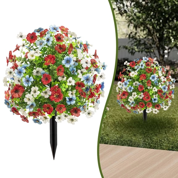 Artificial Flowers for Outdoors with Ground Stakes Lifelike Fake Flowers for Porch Garden Patio Cemetery Decoration