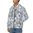 thumbnail image 3 of Goofa Balloon Vintage Pattern Mens Full-zip Hoodie, Zip-up Pullover Hooded Sweatshirt, Kangaroo Pocket Hoodie Ideal for Daily Wear, Travel, and Home-Medium, 3 of 5