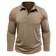 thumbnail image 5 of Blusa y camisa de manga larga con cuello vuelto para hombre, color liso, informal, de moda, para negocios, con botones y solapa, de poliéster., 5 of 9