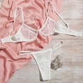 thumbnail image 2 of Gibobby Lenceria mujer sexy Conjunto de ropa interior de puntos de tentación de perspectiva de malla sexy para mujer(Blanco XL), 2 of 5