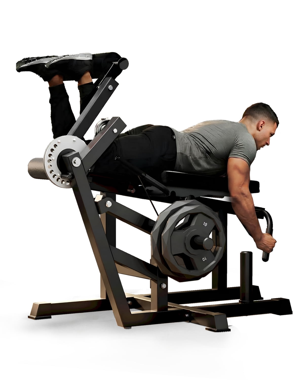 700LB Leg Extension & Wave Machine for Home Gym–Adjustable Seated & Lying Leg Developer Bench–Multi-Functional Lower Body Strength Training Equipment–Compatible with 1" & 2" Weight Plates–Black