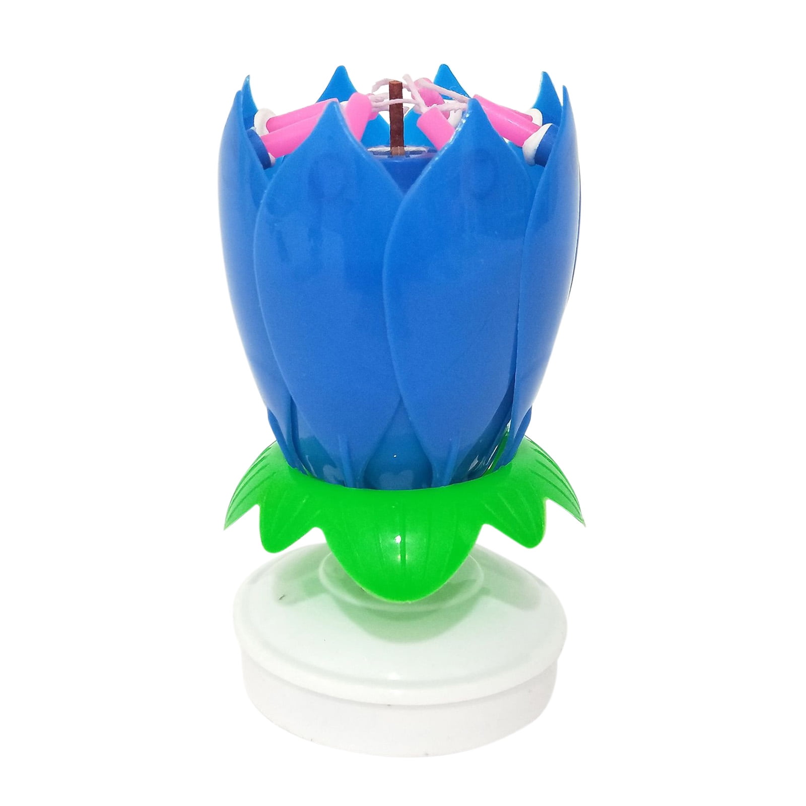 TBOLINE Cake Candle Electronic Rotating Lotus Candles Double Layer