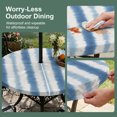 thumbnail image 5 of Round Outdoor Tablecloth with Umbrella Hole and Zipper, Navy Blue Striped Tablecloth with Elastic Waterproof, Watercolor Abstract Vertical Stripes Ombre Patio Table Covers for 31" - 35" Pool Tables, 5 of 9
