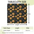 thumbnail image 2 of Black Green Leaf Sunflower Pattern Square Fitted Tablecloth with Elastic Edge,Square Table Cover,Washable Elastic Table Cover for Home Kitchen Party Decor 36"x36", 2 of 6