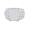 thumbnail image 2 of FB Jewels 14kt White Gold Princess Diamond Cluster Bridal Wedding Engagement Ring 3 Cttw, 2 of 4