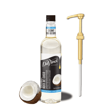 DaVinci Gourmet Sugar Free Coconut Syrup, 25.4 fl oz Bottle   Gold Pump