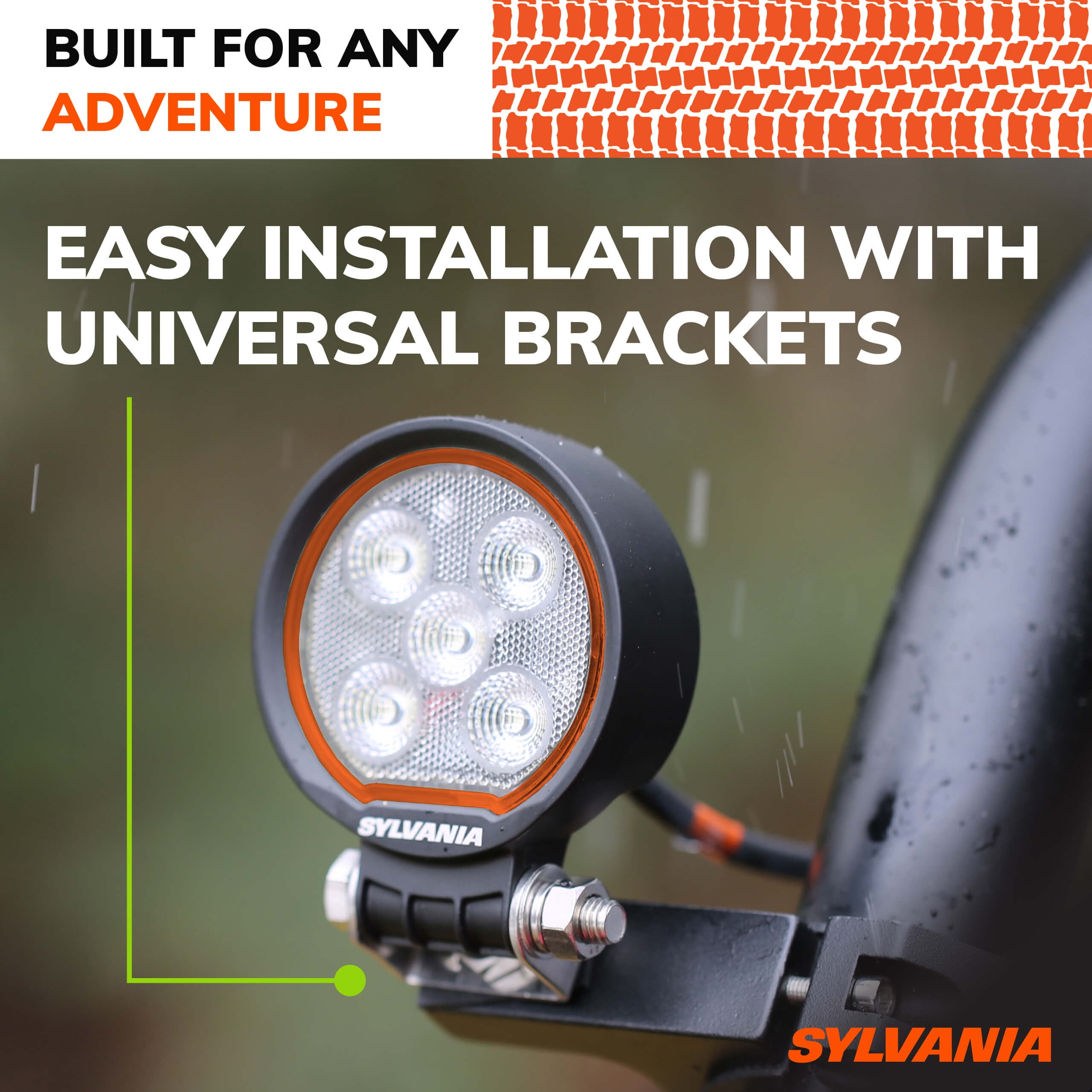 SYLVANIA Rugged 3 Inch Round LED Light Pods | Lifetime Limited Warranty | Flood Light 1400 Raw Lumens, Off Road Driving Work Light, Truck, Boat, Tractor, ATV, UTV, SUV, 4x4 (2 PC)