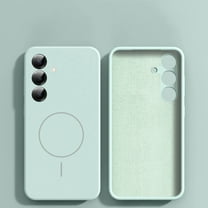 for Samsung Galaxy S25 Rubber Case Compatible with MagSafe, Supports Wireless Charging, Slim Silicone Case Shock Absorbing Drop Protection Skin Friendly for Samsung Galaxy S25, Green