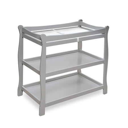 Badger Basket Sleigh Style Baby Changing Table Gray Badger Basket Sleigh Style Baby Changing Table Gray