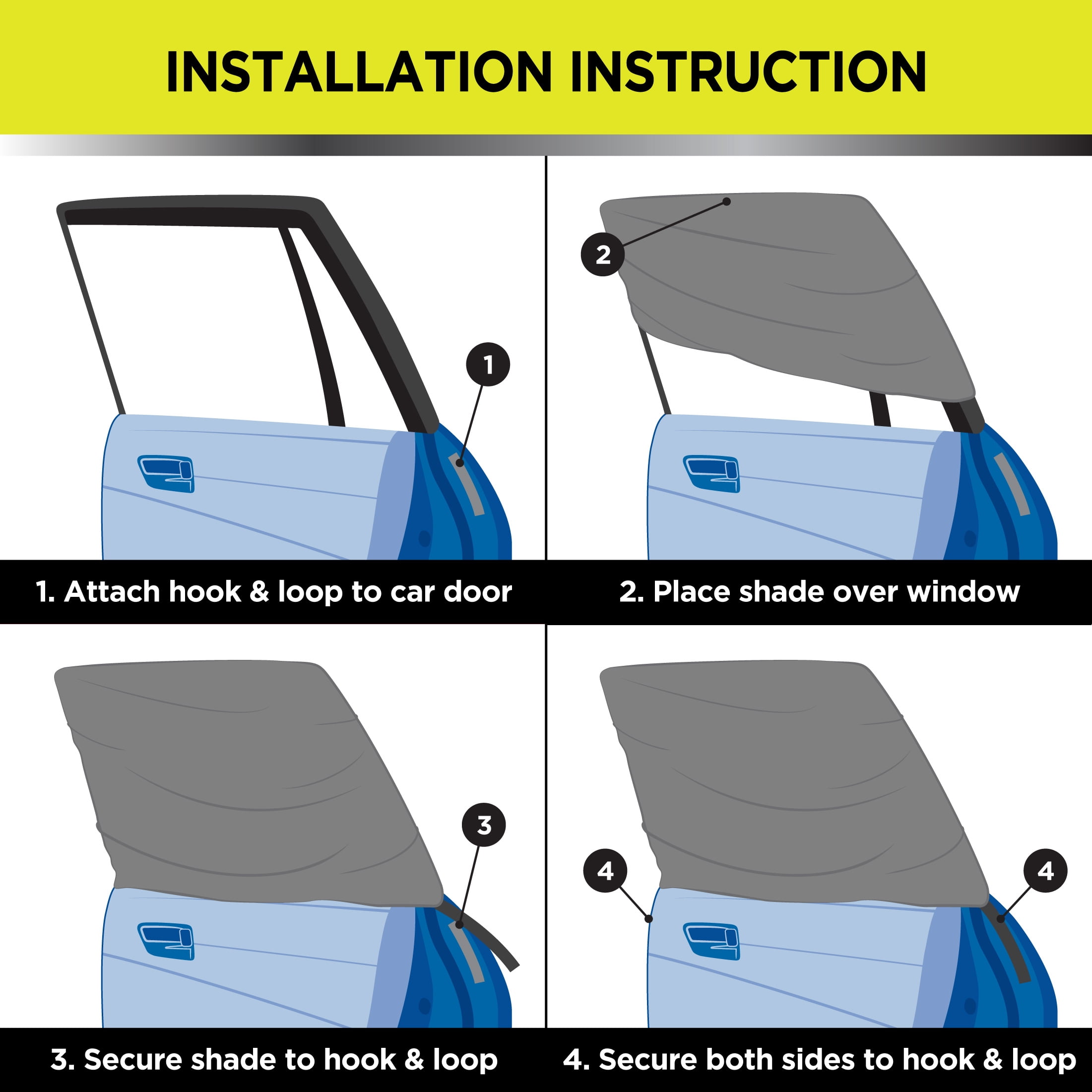 Auto Drive Fit Over Shade For Car Window 1Pair Pack 50X53cm