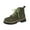 Green, variant on Lovzfmll Ankle Boots for Women, Chunky Heel Military Boots Chunky, Low Heel Lace Up Round Toe Fall Booties Motorcycle Brown Boots