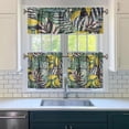 thumbnail image 3 of Kitchen Curtains Set with Tropical Plant and Botanical Leaf Design, Rod Pocket Tier and Valance, Eco-Friendly, Light Filtering Panels for Home Decor, 3 of 6