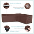 thumbnail image 5 of L-Shaped Sectional Sofa Cover - Premium Right-Facing Waterproof Outdoor Furniture Protector - Heavy Duty Brown Patio Couch Cover with Non-Slip Base & Storage Bag, 5 of 6