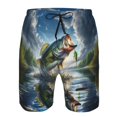 thumbnail image 3 of Zufioo Largemouth Bass Jumping Out of The Water for Men's Casual Beach Shorts, Sports Fitness Quick-drying Drawstring Shorts with Pockets for Home Wear-X-Large, 3 of 6