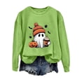 thumbnail image 2 of Womens Halloween Sweatshirt, Oversized Fall Fashion Aesthetic Bat Print Crewneck, Comfy Lounge & Party Outfit, 2 of 4