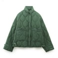 thumbnail image 3 of Lovzfmll Winter Coats for Women, Solid Color Hooded Jacket, Button Front Quilted Puffer with Pockets, Winter Clothing, 3 of 4