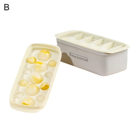 

RichYS 1 Set Ice Cube Tray Food Grade Super Soft PP Cocktail Round Ice Ball Maker Mold with Lid for Home