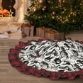 thumbnail image 5 of Kdxio Black White Halloween Print Christmas Tree Skirt Christmas Xmas Tree Skirts Mat for New Year Holiday Christmas Party Decorations-30", 5 of 6