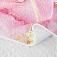 thumbnail image 5 of spefrowx Marble Ombre Bowknot Twin Quilt Set for Girls Boys, Cherry Blossoms Pink Stripes Twin Coverlet Set, 2pcs, 5 of 7